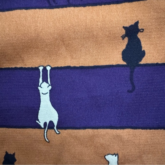 HALLOWEEN!!! Ezra Purple and Orange Cat Print Mini Skirt - Picture 2 of 4